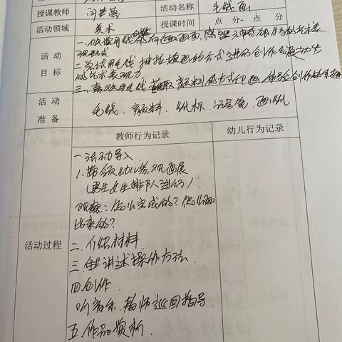 东胜区兴源幼儿园2020-2021学年度第二学期白瑞听课记录