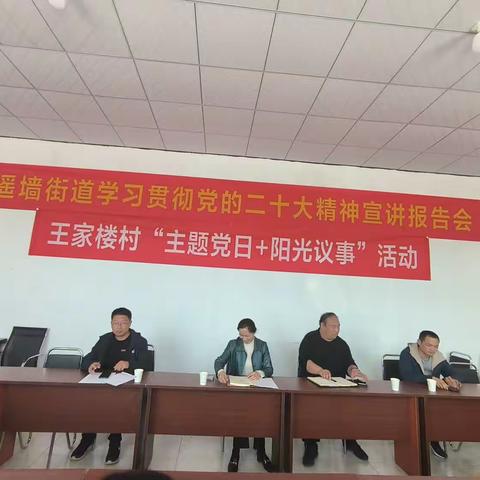 学习贯彻党的二十大精神宣讲——王家楼村“主题党日+阳光议事”活动