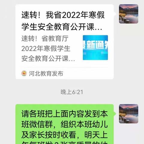 寒假生活每一天，安全常识记心间--杨官林镇第一中心幼儿园观看“2022年寒假学生安全教育公开课”