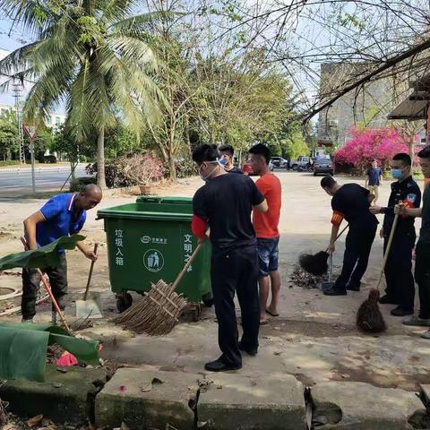 海岸警察总队（筹备组）文昌支队3月21日开展网格点环境卫生大整治行动