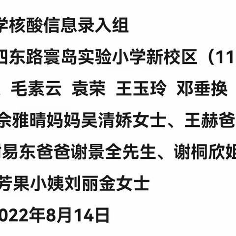 核酸检测信息录入工作日志20220814