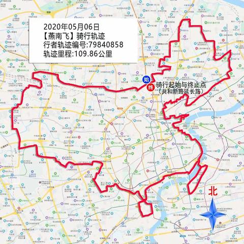在上海骑行地图轨迹109.86km
