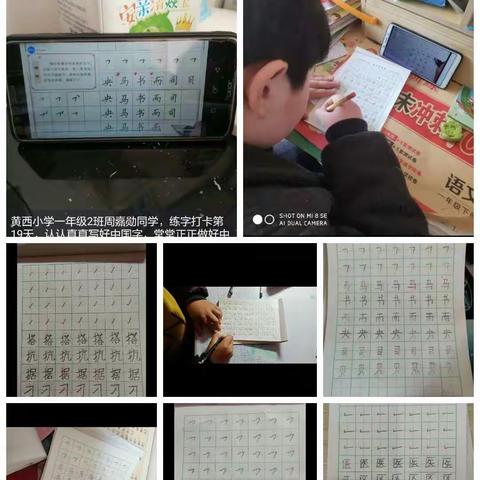 黄西小学一年级二班----停课不停学，家校合力待花开！！