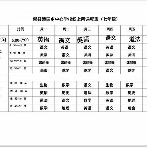 停课不停学，进步不止步——渣元乡中心校综合组