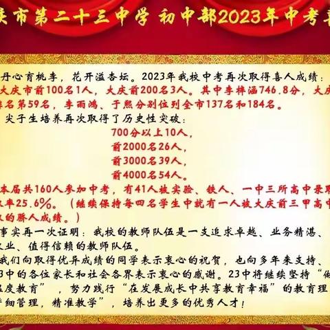 “勇往直前，实现成功梦想”大庆市第二十三中学初二二班