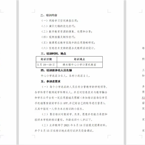 樟木学区小学教师信息技术应用实务操作能力——2021年第八期培训者培训