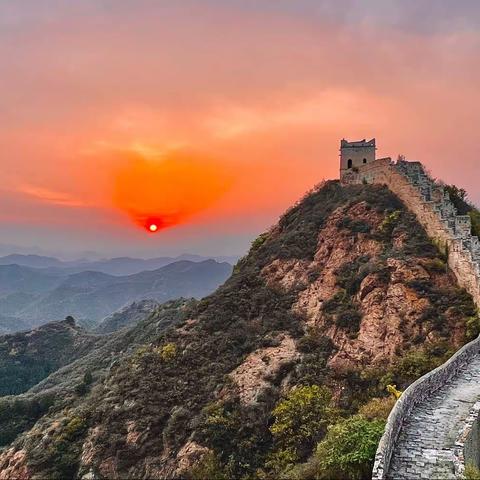 金山岭长城西线、日落🌄