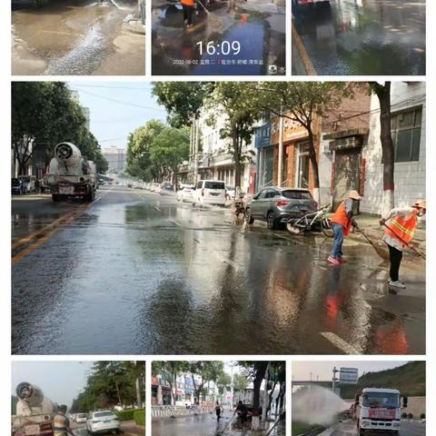 安泽环卫城区洒水降温不停歇