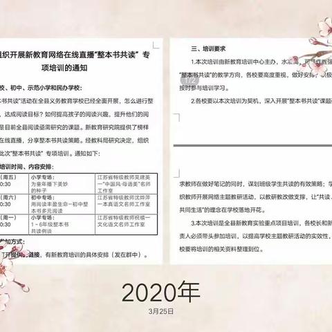 新教育"整本书共读"网络学习培训