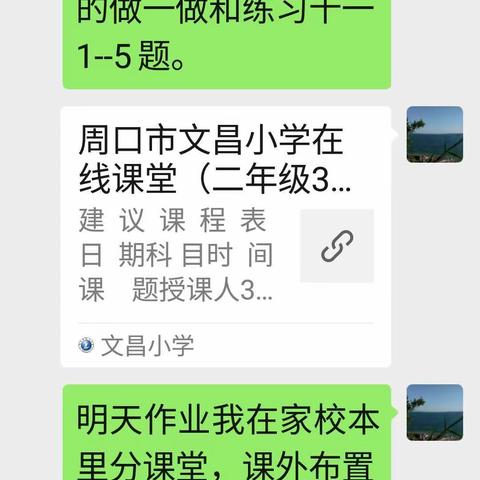 小丁小学二年级疫情期间停课不停学