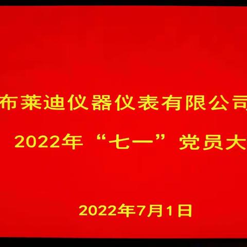 重庆布莱迪党支部“七一”党员大会顺利举行