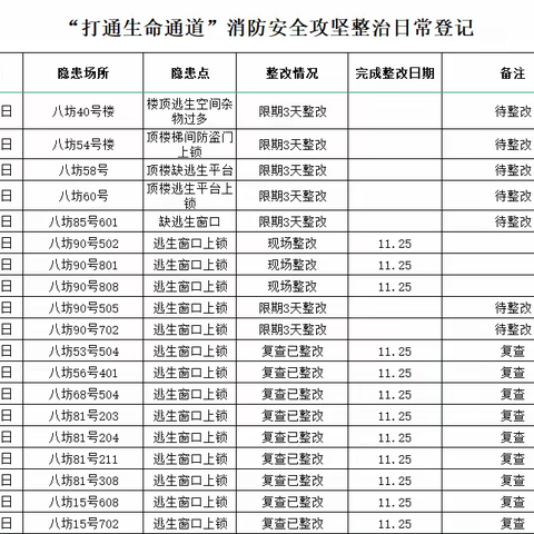 消防办日常工作简报 11月25日 星期五