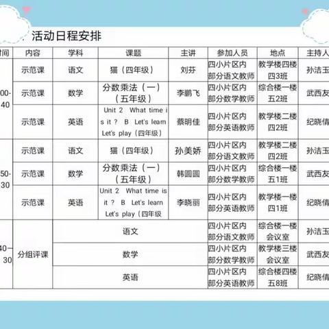相同的主题，别样的精彩                     ——利辛四小片区“同课异构”教研活动纪实