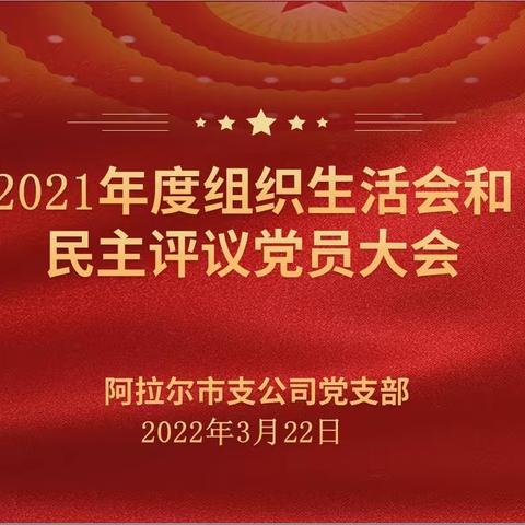 阿拉尔市支公司党支部2021年度组织生活会和民主评议党员大会