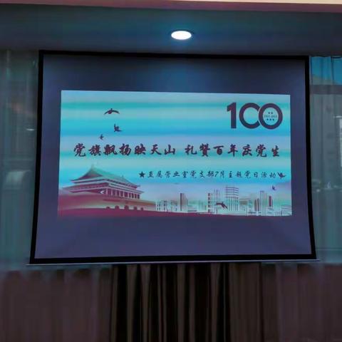 党旗飘扬映天山 礼赞百年庆党生--直属营业室党支部开展7月主题党日活动