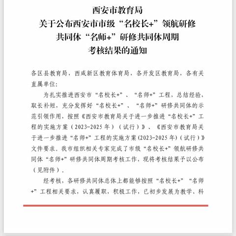 喜 报 热烈祝贺我校多位教师被评为西安市“卓越型”、骨干型教师!