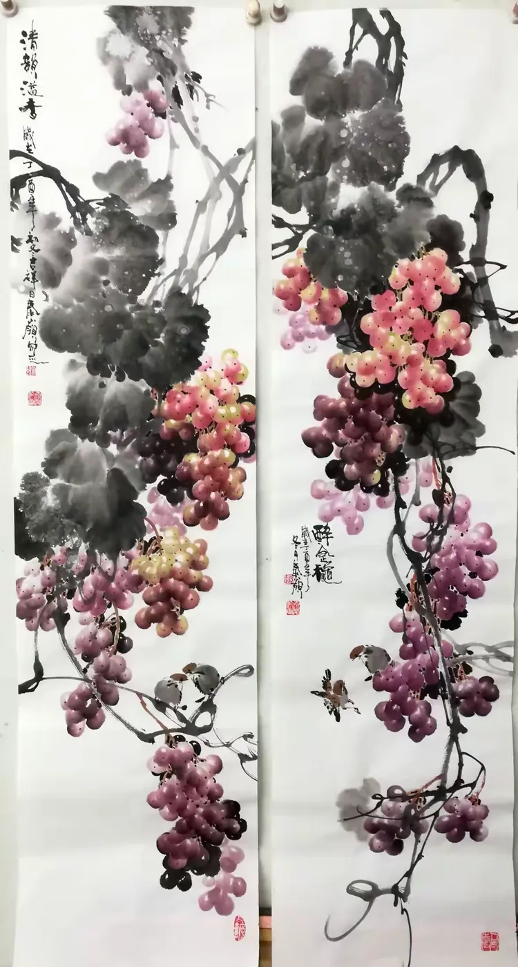 赵太岭画葡萄