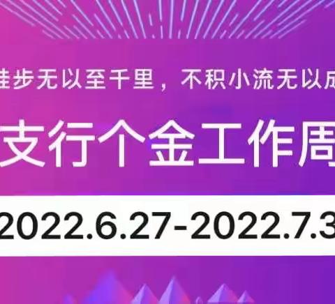 高新支行个金工作周动态