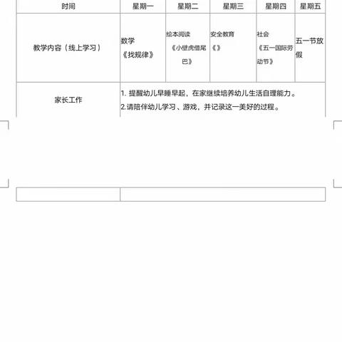 幼小衔接班第十周线上教学活动总结