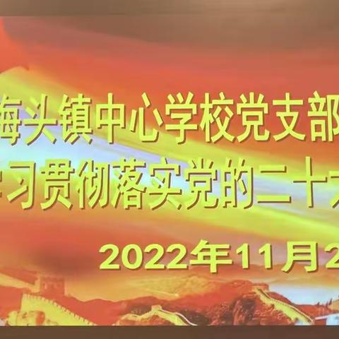 学习党二十大精神    树立“四有好老师” 形象——海头镇中心学校党支部党员深入学习贯彻落实党的二十大精神