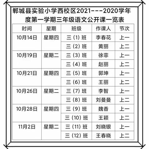 【课堂磨练展风采 观摩交流促成长】———郸城县实验小学2021---2022学年度第一学期三年级语文教研组公开课活动