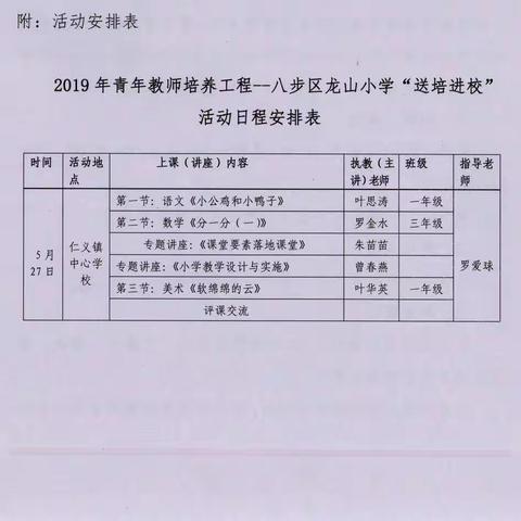 优师进校   专业引领--2019年八步区青年教师培养工程八步龙山小学团队“送培进校”活动（仁义站）