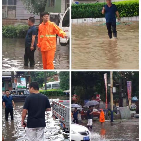 暴雨来袭环卫坚持雨中作业