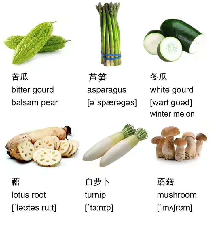 蔬菜英语(vegetables)