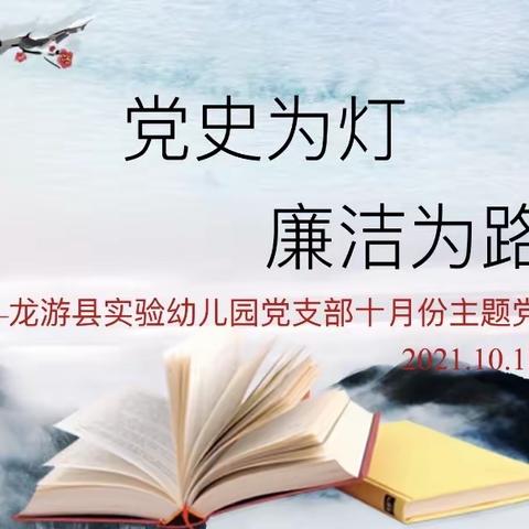 党史为灯 廉洁为路—龙游县实验幼儿园党支部十月份主题党日活动