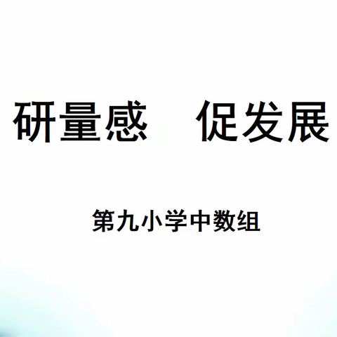 研量感，促发展——中数组量感教学研讨