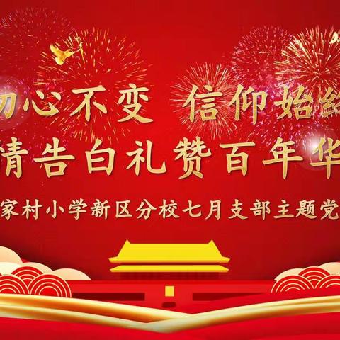 初心不变 信仰始终 深情告白礼赞百年华诞 ——钟家村小学新区分校七月支部主题党日活动