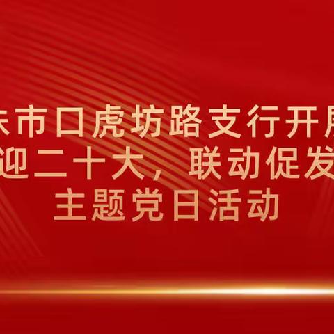 珠市口虎坊路支行开展“喜迎二十大，联动促发展”主题党日活动