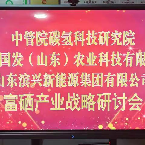 山东滨兴新能源集团与中管院碳氢科技研究院战略合作暨富硒产业研讨会举行