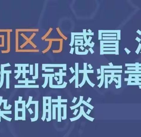 如何区分感冒、流感和新型冠状病毒感染的肺炎——海口市五源河幼儿园