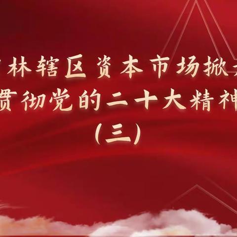 吉林辖区资本市场掀起学习贯彻党的二十大精神热潮（ 三 ）