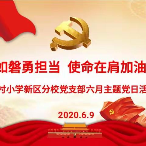 初心如磐勇担当  使命在肩加油干——钟家村小学新区分校党支部六月主题党日活动