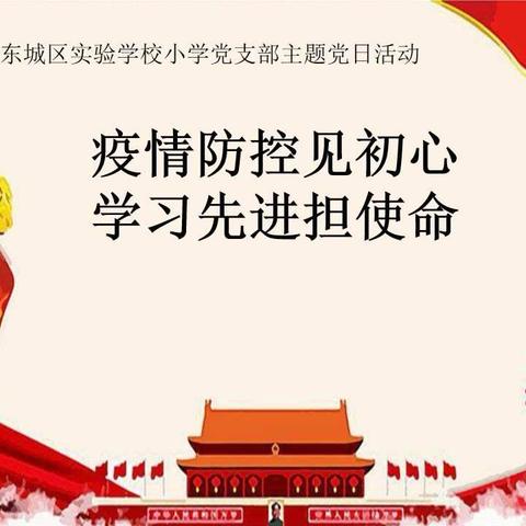 东城区实验学校开展“疫情防控见初心，学习先进担使命”线上主题党日活动