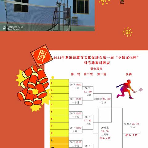 2022年龙滚镇教育文化促进会举行第一届“乡情文化杯”羽毛球联谊赛