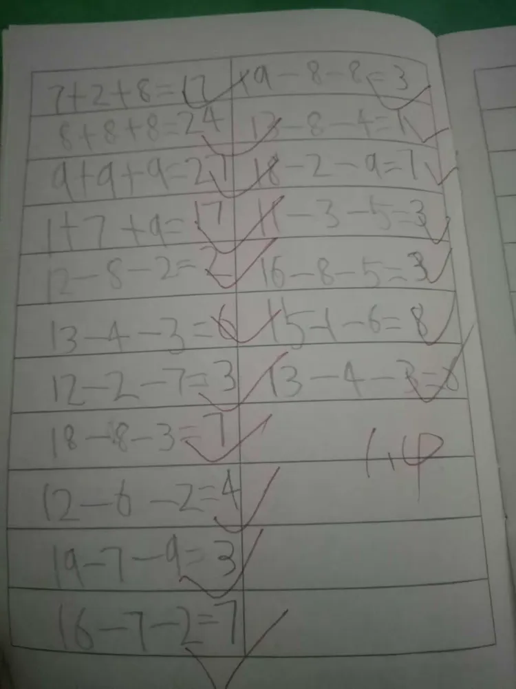 数学复习连加连减，会计算。