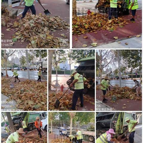 秋意正浓 中航美丽环卫全力做好秋季落叶清扫保洁工作