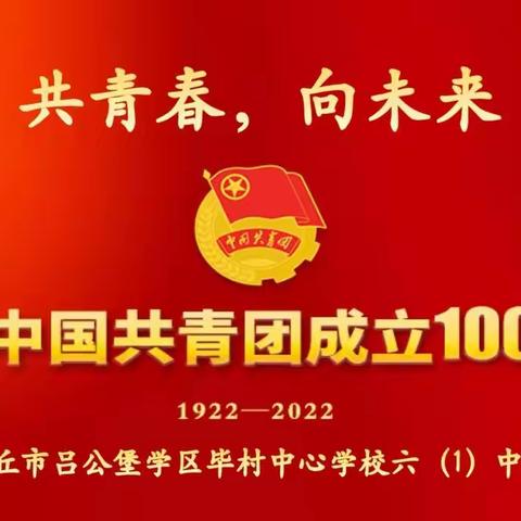 共青春，向未来——毕村中心学校六（1）中队学习习总书记在庆祝共青团成立100周年大会上重要讲话精神主题队会