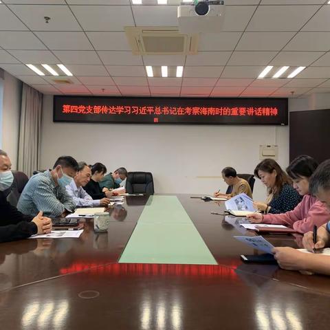 市发改委第四党支部传达学习习近平总书记考察海南时的重要讲话精神