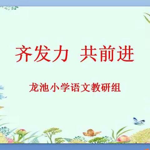 齐发力 共前进——龙池小学语文教研会议