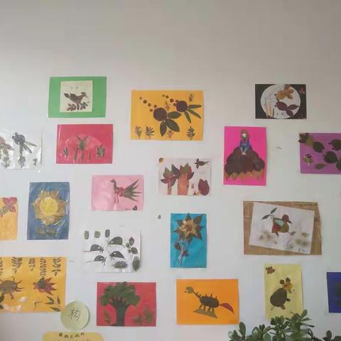 金河育才幼儿园，亲子手工树叶贴画，陪伴～感动～