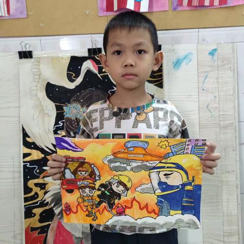 2023.7.29 三小教学点小班“消防、防溺水安全&莲蓬画”课程分享