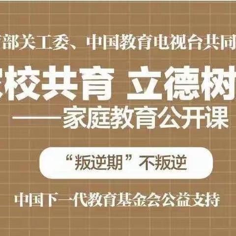 “叛逆期”不叛逆贤庄小学家长收看“家校共育  立德树人——家庭教。育公开课”第八期