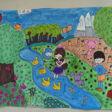 “我们眼里的春天”二七区兴华小学四三班级主题作品展。