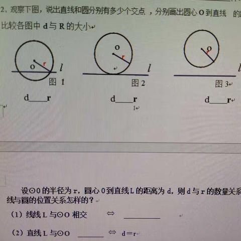 直线和圆的位置关系