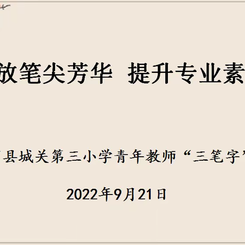 🌸绽放笔尖芳华 提升专业素养🌸———城关三小开展青年教师“三笔字”比赛活动纪实