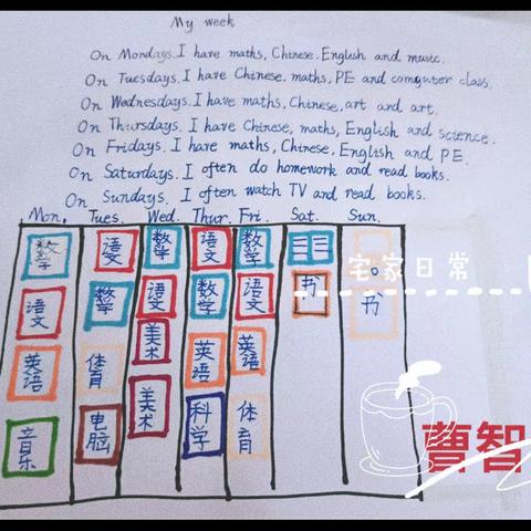 五上二单元My week 复习优秀作业展